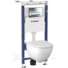 Комплект GEBERIT DUOFIX 458.125.21.1 UP100 с клавишей DELTA 51 хром глянец с подвесным унитазом ACANTO безободковый 500.600.01.2 и крышкой сиденьем ACANTO 500.605.01.2 микролифт Slim 458.125.21.1-500,600