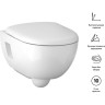 Комплект инсталляция GEBERIT DUOFIX DELTA 500,103.DW.R с подвесным унитазом RENOVA с сиденьем микролифт и клавишей